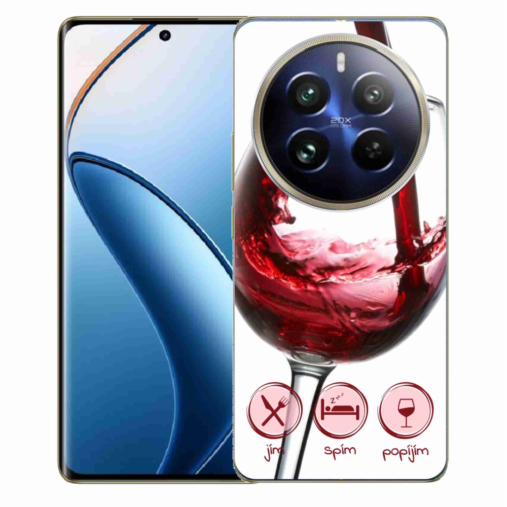 Gél tok mmCase a Realme 12 Pro 5G/12 Pro+ 5G modellhez - borospohár piros