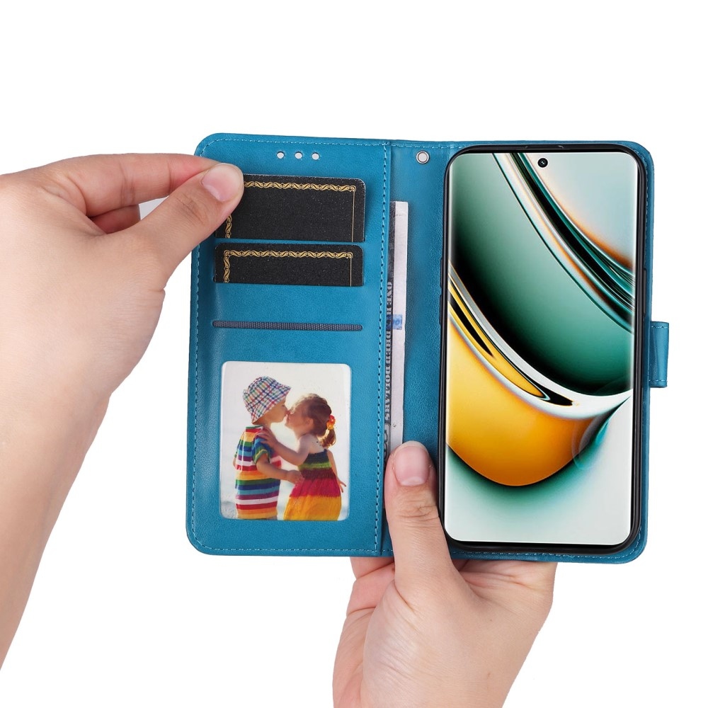 Napraforgó könyvtáska a Realme 11 Pro 5G/11 Pro+ 5G számára - kék