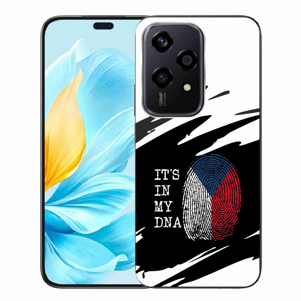 Gél borító mmCase a Honor 200 Lite 5G számára - zászlós ujjlenyomat fekete és fehér háttérrel