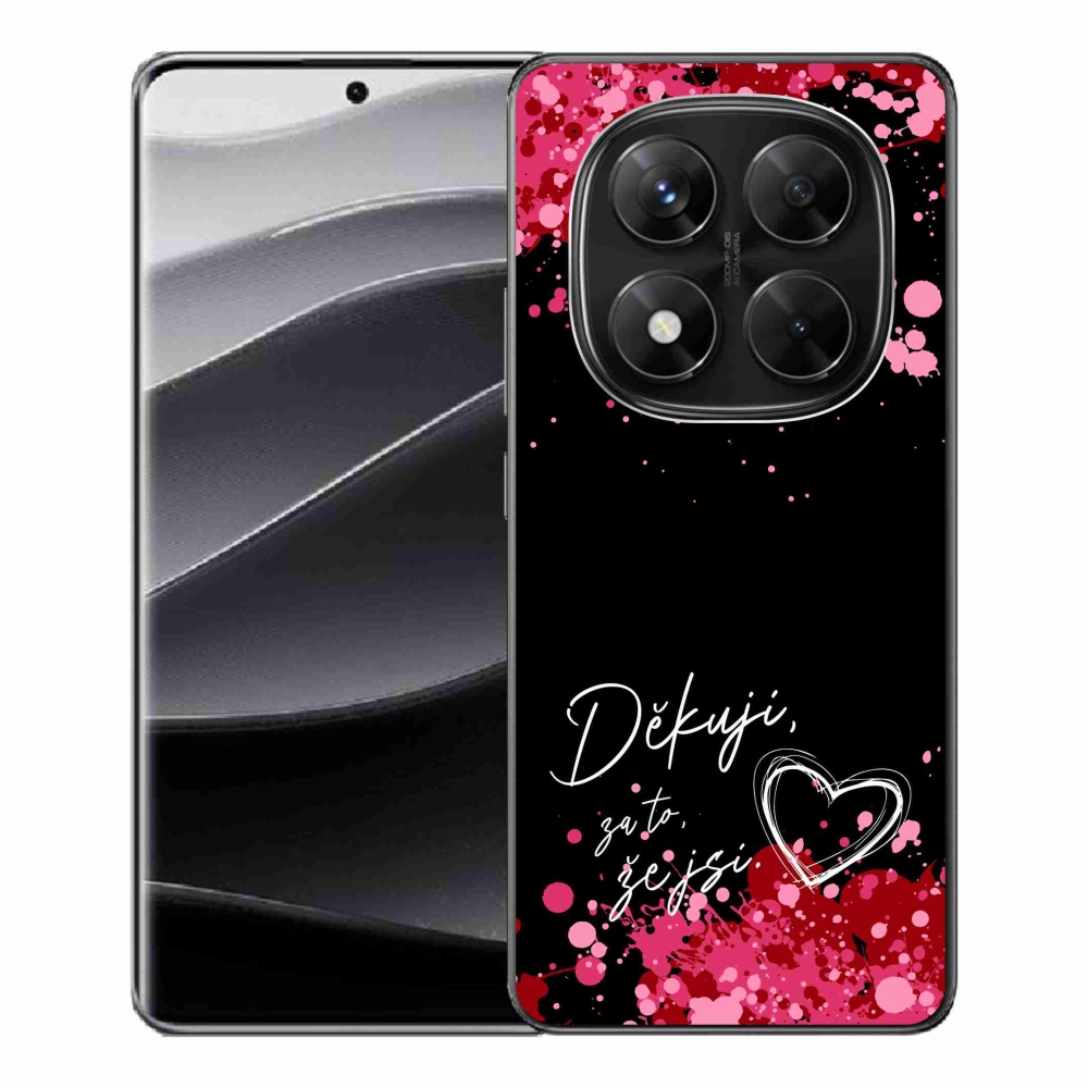Gél borítás mmCase a Xiaomi Redmi Note 14 Pro 5G/Poco X7 5G - love text 2 fekete háttérrel