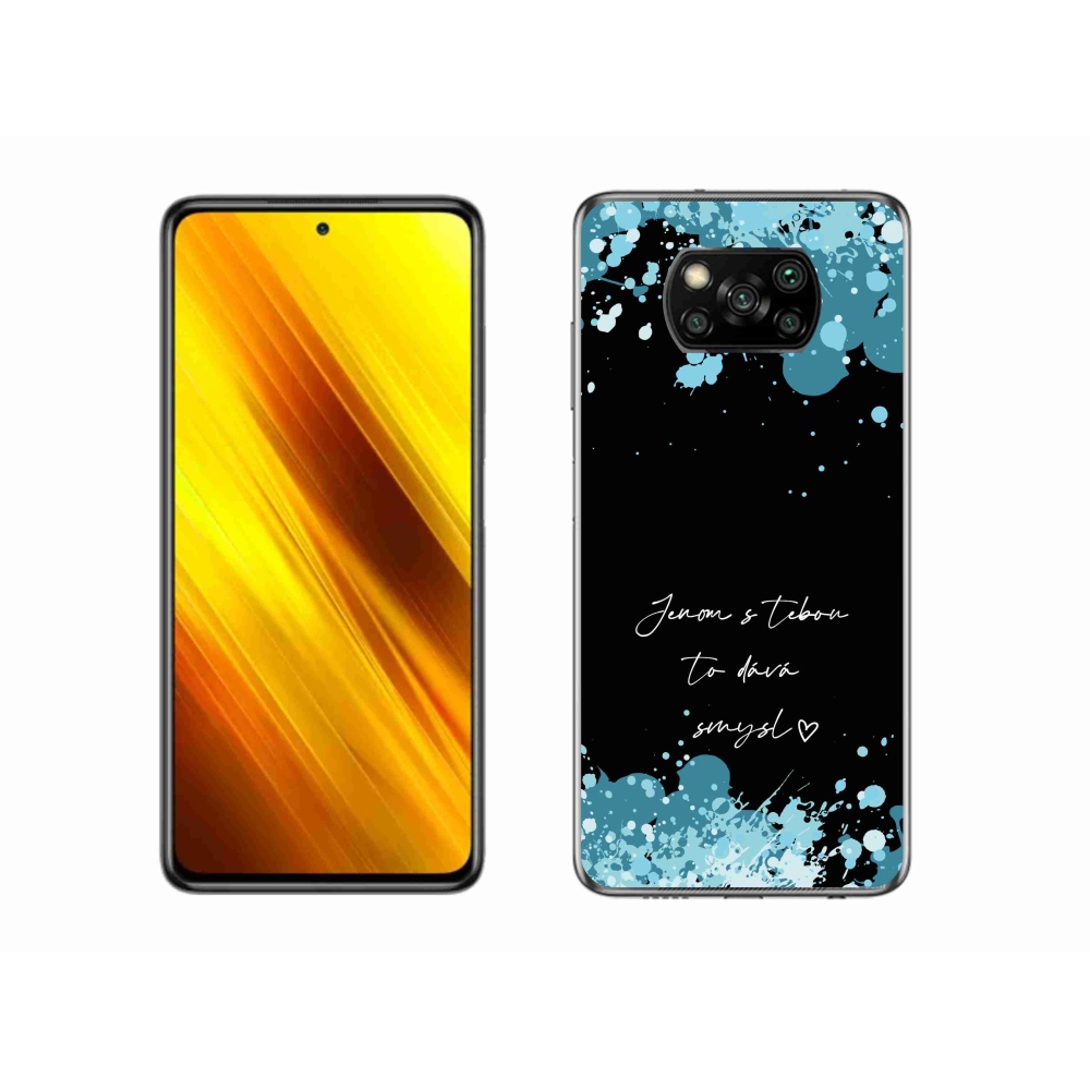 Gél borító mmCase a Xiaomi Poco X3-hoz - szerelmes szöveg fekete háttérrel
