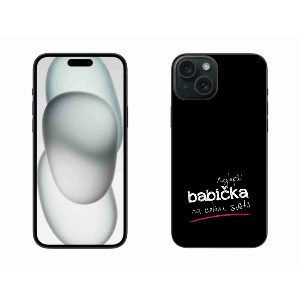 Gél borítás mmCase iPhone 15 Plus készülékhez - Legjobb nagyi 4 fekete háttér