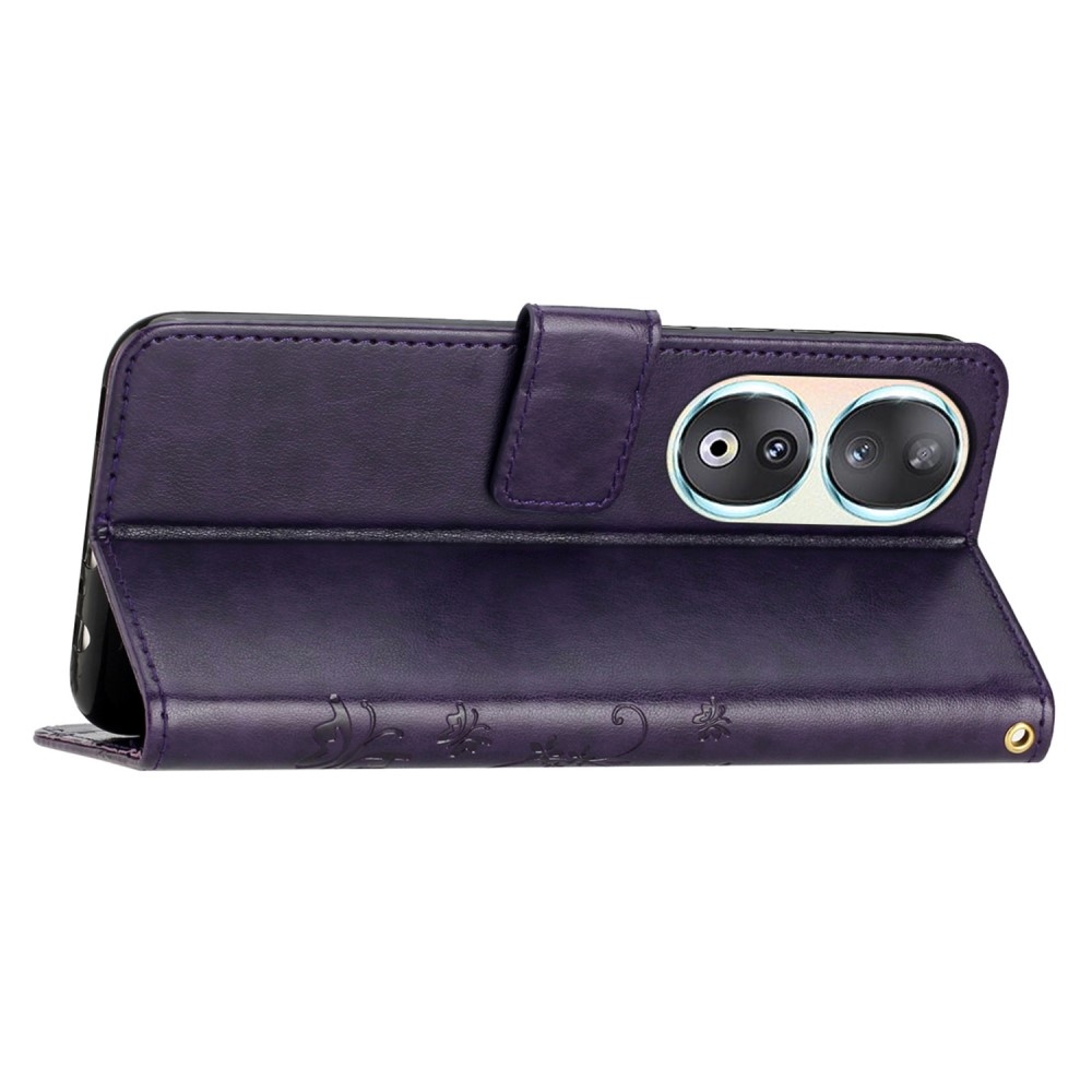 Virágok könyvtáska Honor 90 - sötét lila