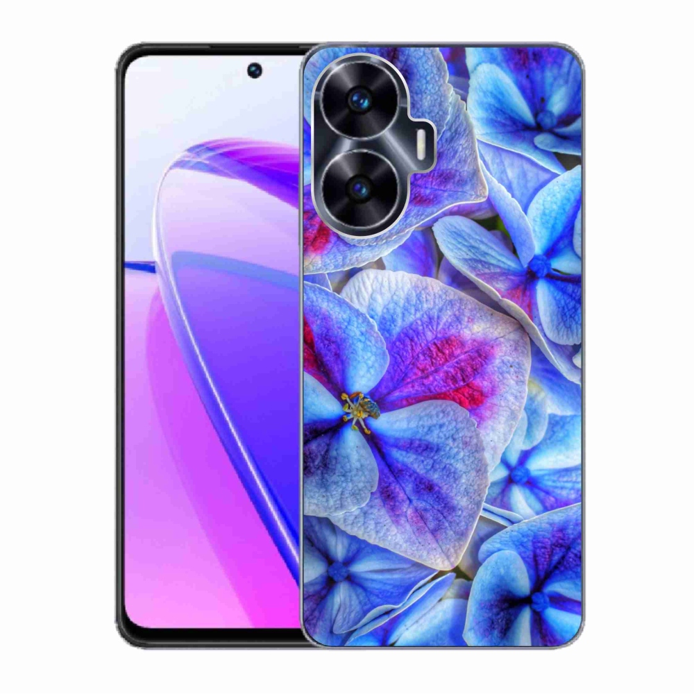 Zselés tok mmCase a Realme C55 készülékhez - kék virágok 1