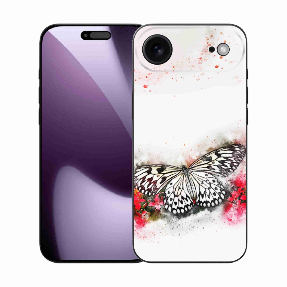 Zselés borítás mmCase iPhone 17 Air készülékhez - fekete-fehér pillangó