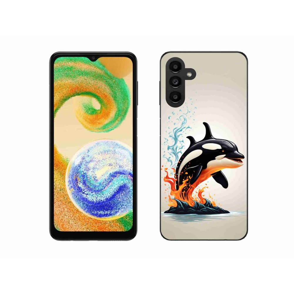Zselés borítás mmCase Samsung Galaxy A04s (164.7x76.7x9.1mm) - fekete-fehér