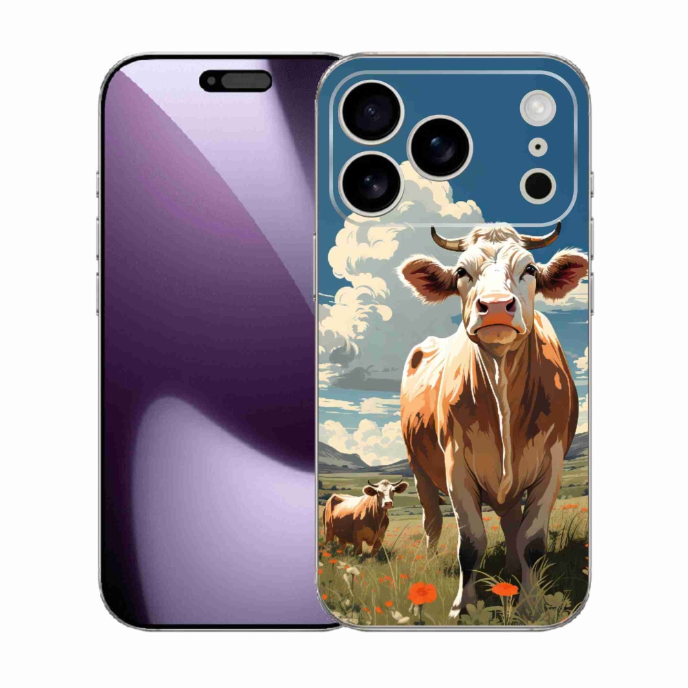 Zselés borítás mmCase iPhone 17 Pro készülékhez - tehenek a réten