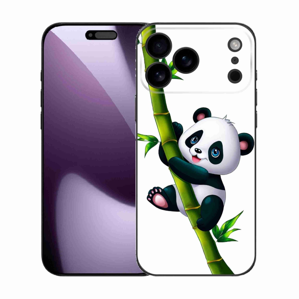 Zselés borítás mmCase iPhone 17 Pro Max készülékhez - panda bambuszon