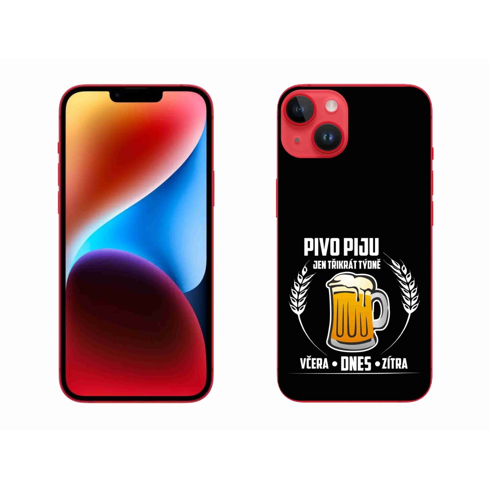 Gél borítás mmCase iPhone 14 Plus készülékhez - sör motívum fekete háttér