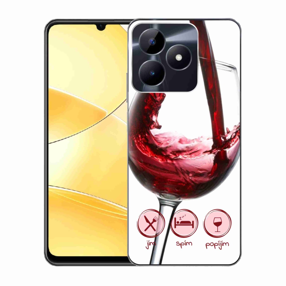 Gél tok mmCase a Realme C51/C53 készülékhez - borospohár piros