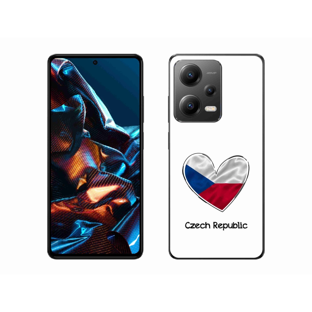 Gél borító mmCase a Xiaomi Redmi Note 12 Pro 5G számára - szív zászló fehér háttérrel