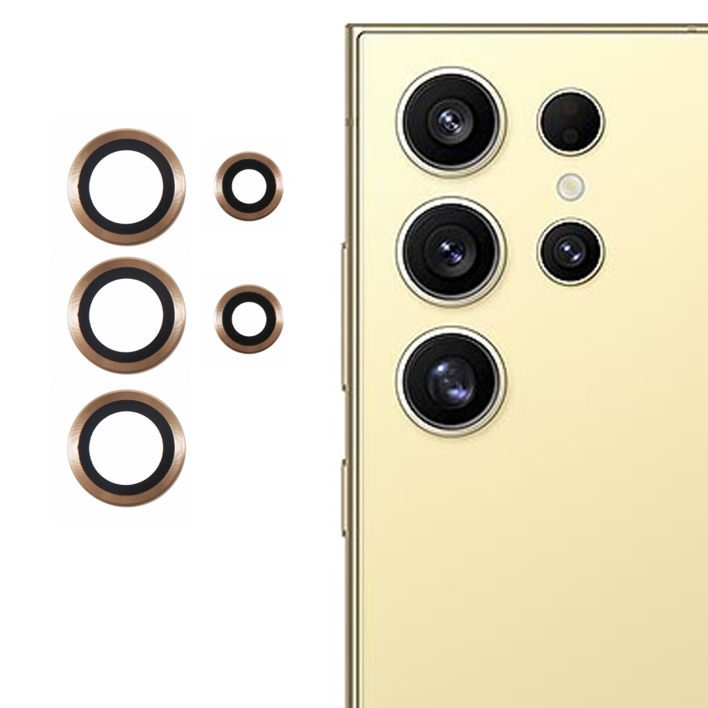 Fém kamera lencse üveg Samsung Galaxy S25 Ultra (3 különálló üveg) - arany