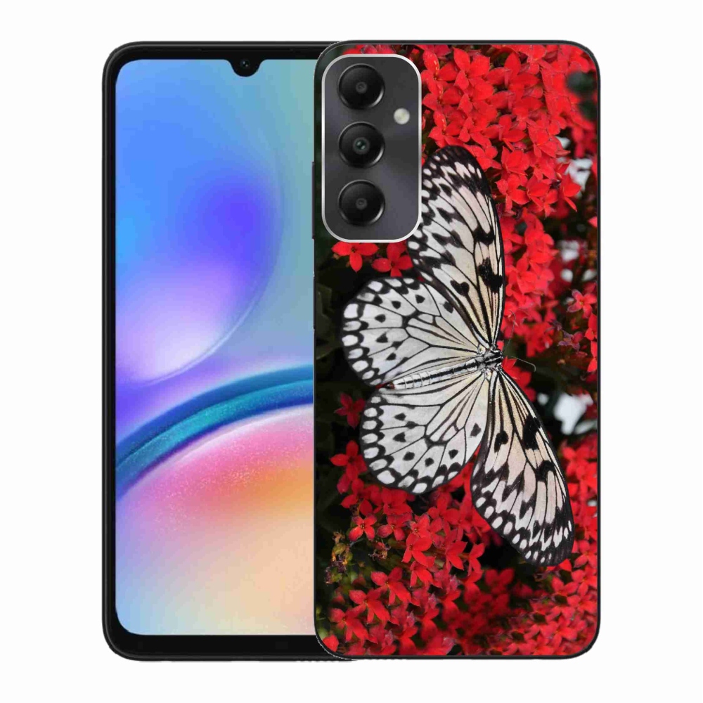 Zselés borítás mmCase Samsung Galaxy A05s készülékhez - fekete-fehér pillangó 1