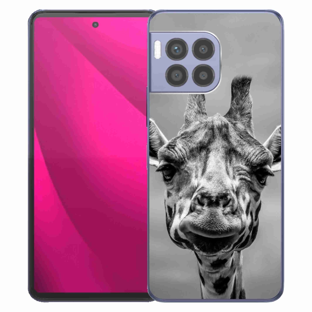 Zselés borítás mmCase a T-Mobile T Phone 2 Pro készülékhez - fekete-fehér zsiráf