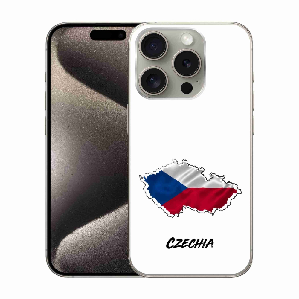 Gél borítás mmCase iPhone 15 Pro készülékhez - Csehország fehér háttér