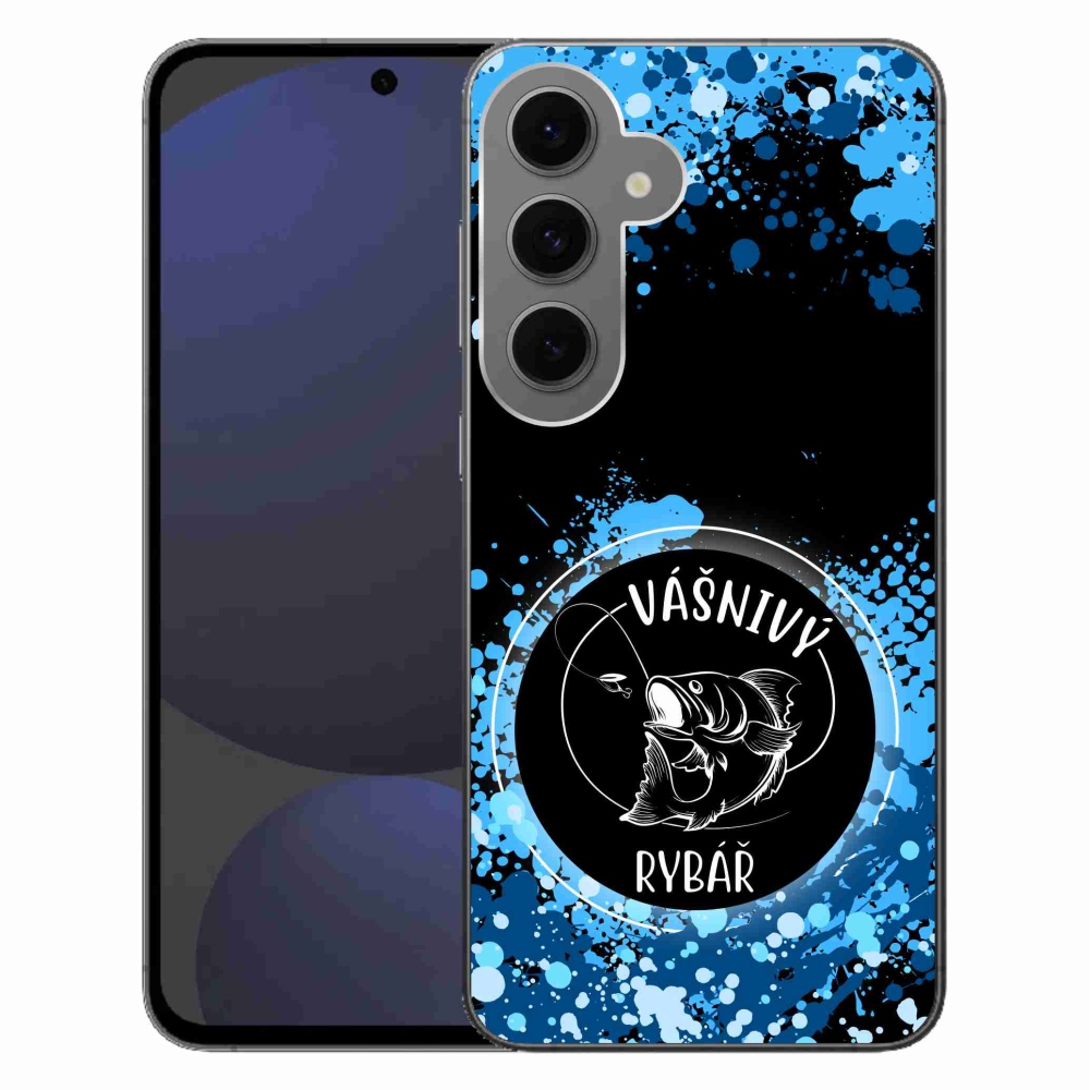 Gél borítás mmCase Samsung Galaxy S24 FE - szenvedélyes halász fekete háttérrel