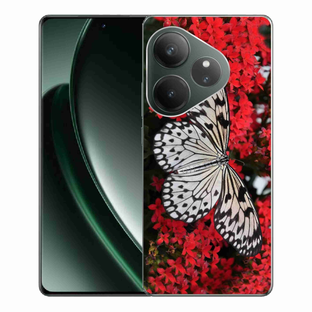 Zselés borítás mmCase a Realme GT 6 5G/GT 6T 5G számára - fekete és fehér pillangó 1