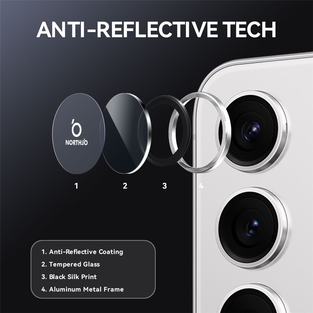 NORTHJO kamera lencse üveg Samsung Galaxy S25 FE (különálló szemüveg) - ezüst