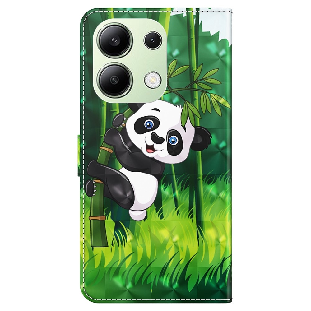 Nyomtatott könyv tok a Xiaomi Redmi Note 13-hoz - panda a bambuszon