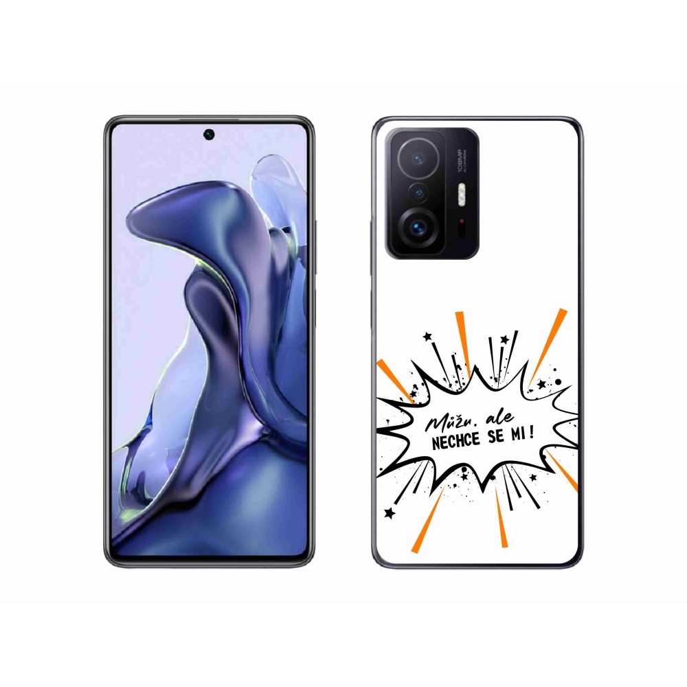 Gél borító mmCase a Xiaomi 11T-hez - vicces szöveg 11 fehér háttérrel