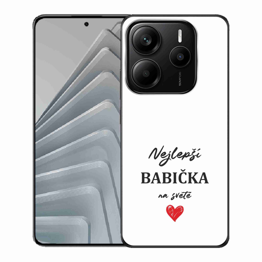 Gél borító mmCase a Xiaomi Redmi Note 14 5G számára - a legjobb nagymama 1 fehér háttérrel