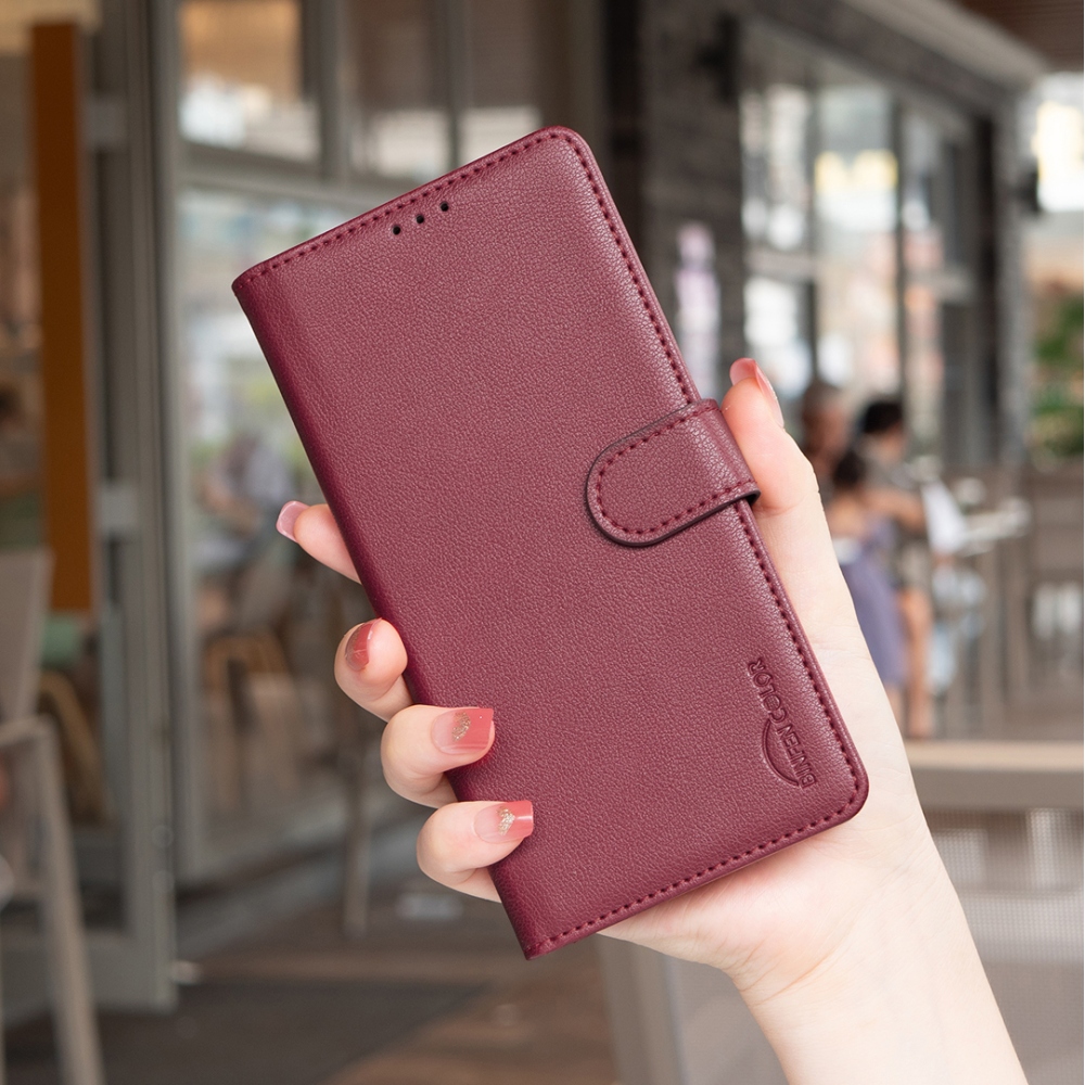 BINFEN könyvtáska Xiaomi Redmi 15 5G (169mm) - piros