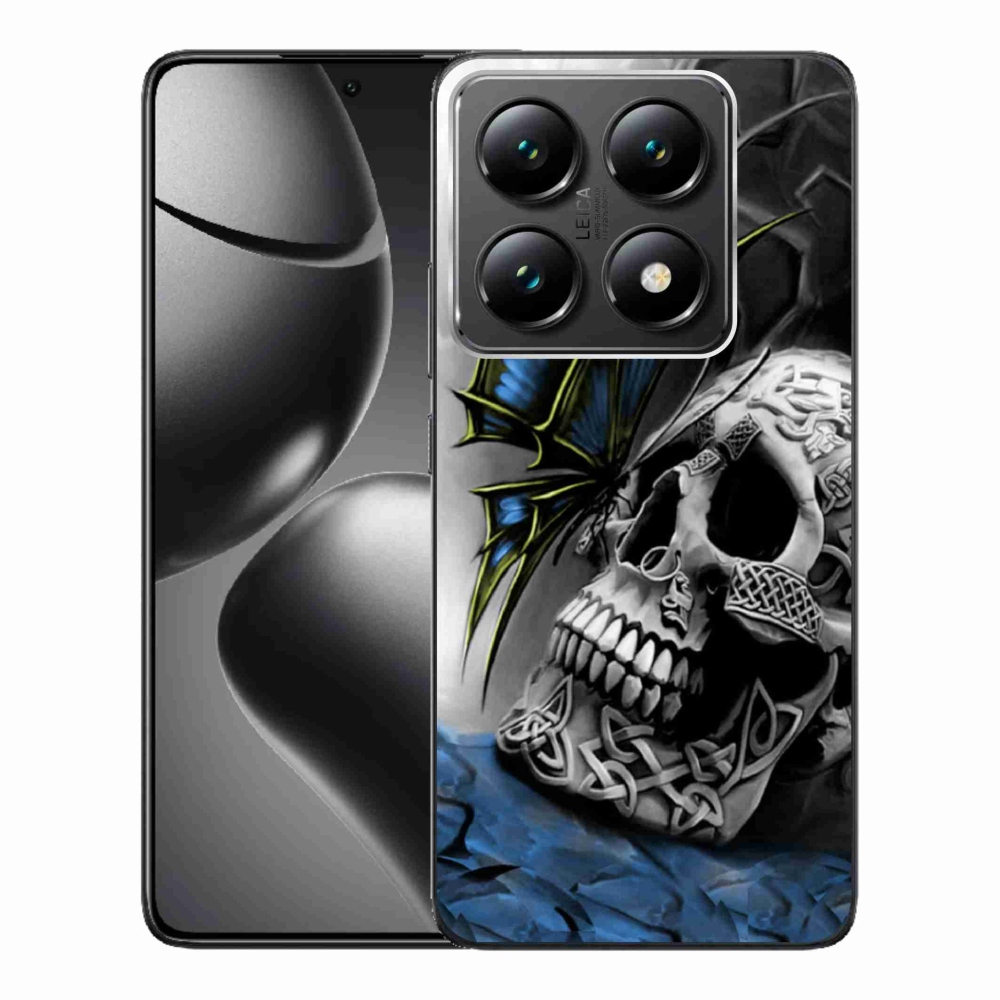 Gél borítás mmCase a Xiaomi 14T Pro számára - pillangó és koponya