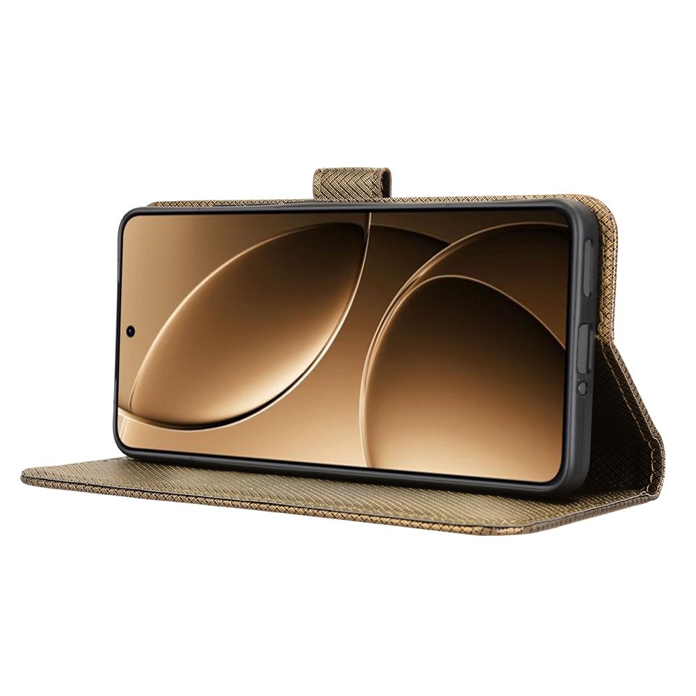 Gyémánt könyv tok a Xiaomi Poco F7 Pro 5G/Poco F7 Ultra 5G készülékhez - barna