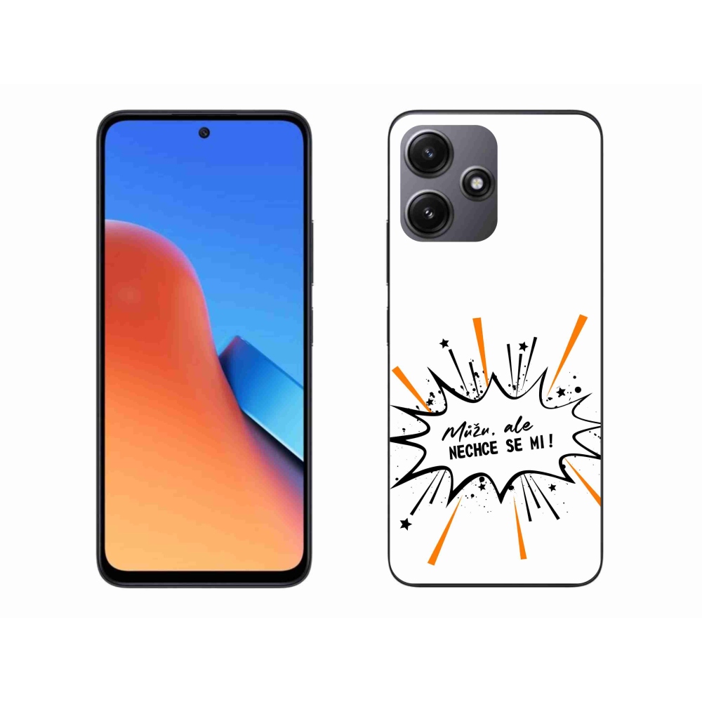 Gél borító mmCase a Xiaomi Redmi 12 5G-hez - vicces szöveg 11 fehér háttérrel