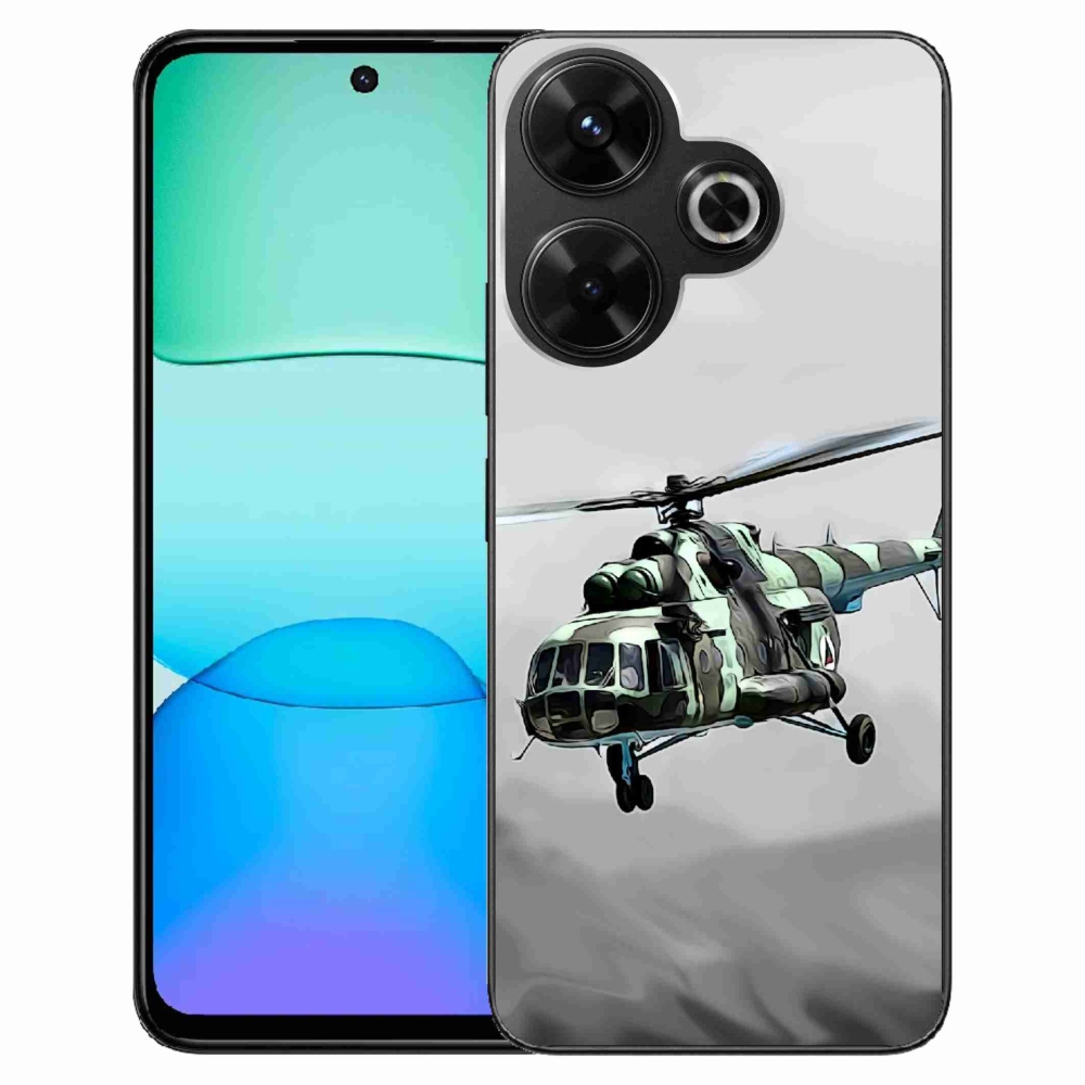 Gél borítás mmCase a Xiaomi Redmi 13 4G/Poco M6 4G - katonai helikopterhez