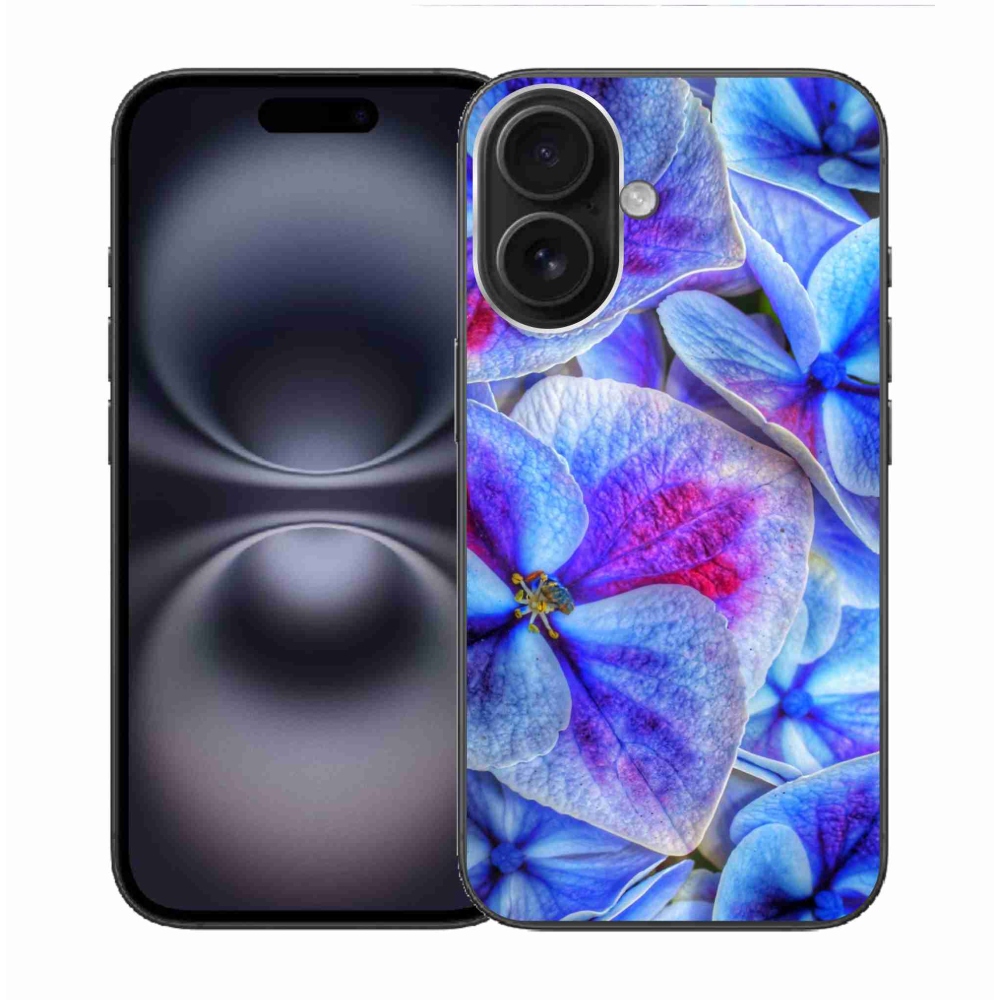 Zselés borítás mmCase iPhone 16 készülékhez - kék virágok 1