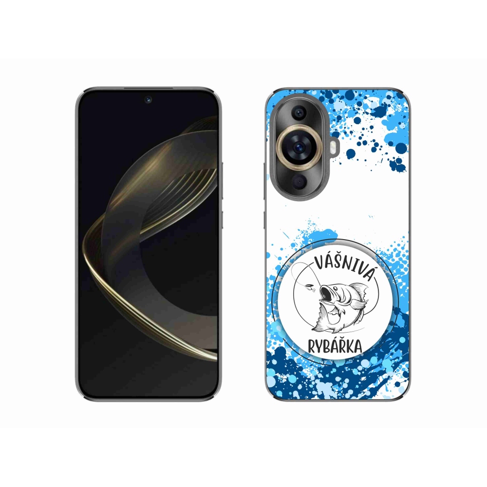 Gél borító mmCase a Huawei Nova 11-hez - szenvedélyes halász fehér háttérrel