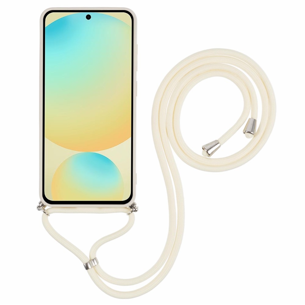 Bélelt zselés tok húzózsinórral Samsung Galaxy S25+ készülékhez - fehér