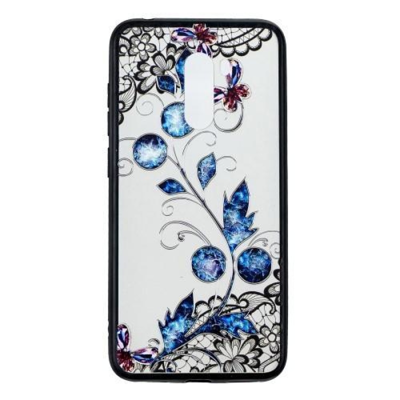 Csipke zselés tok műanyag hátlappal Xiaomi Pocophone F1 - pillangókhoz
