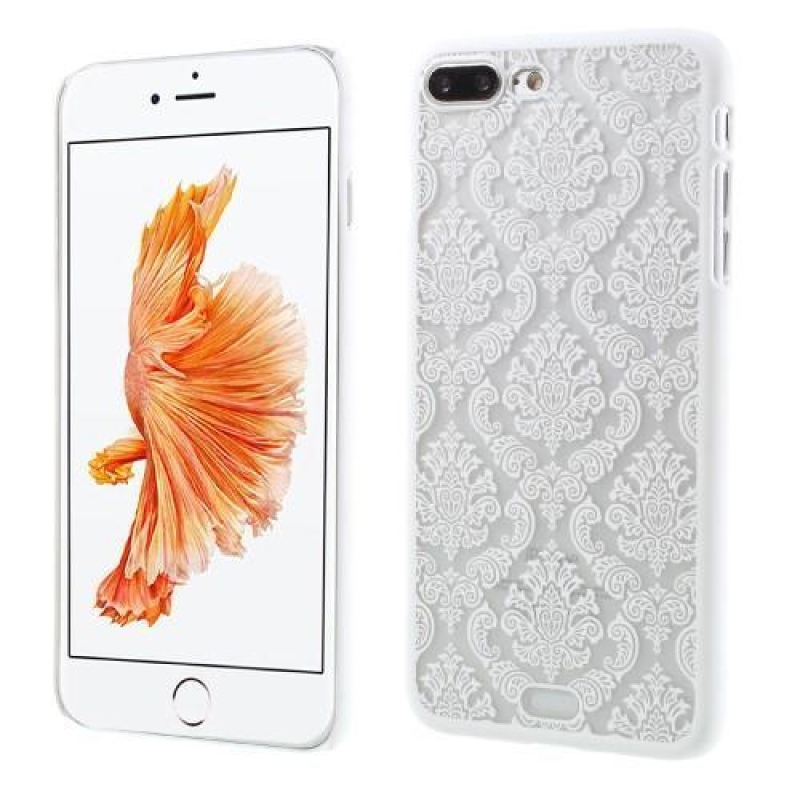 Csipkés műanyag tok iPhone 7 Plus és iPhone 8 Plus készülékhez - fehér