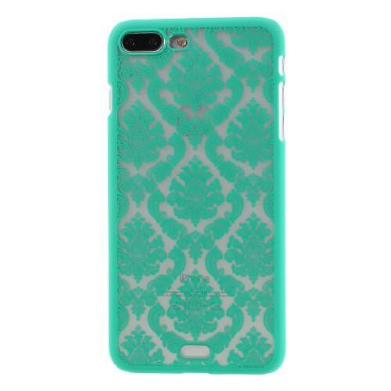 Csipkés műanyag tok iPhone 7 Plus és iPhone 8 Plus készülékhez - cián színű