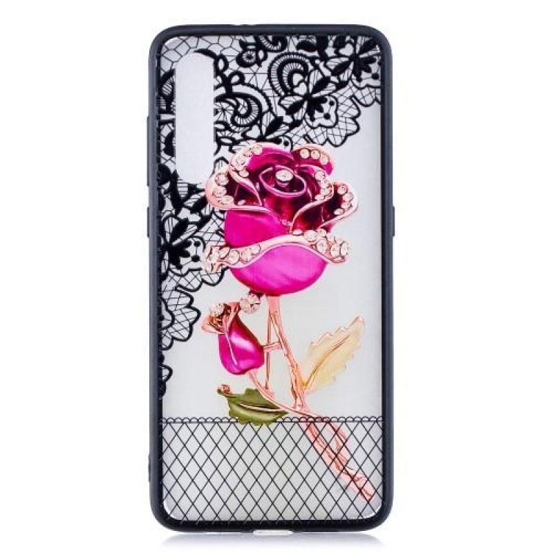 Csipkés szilikon tok Xiaomi Mi 9 - rózsaszínű
