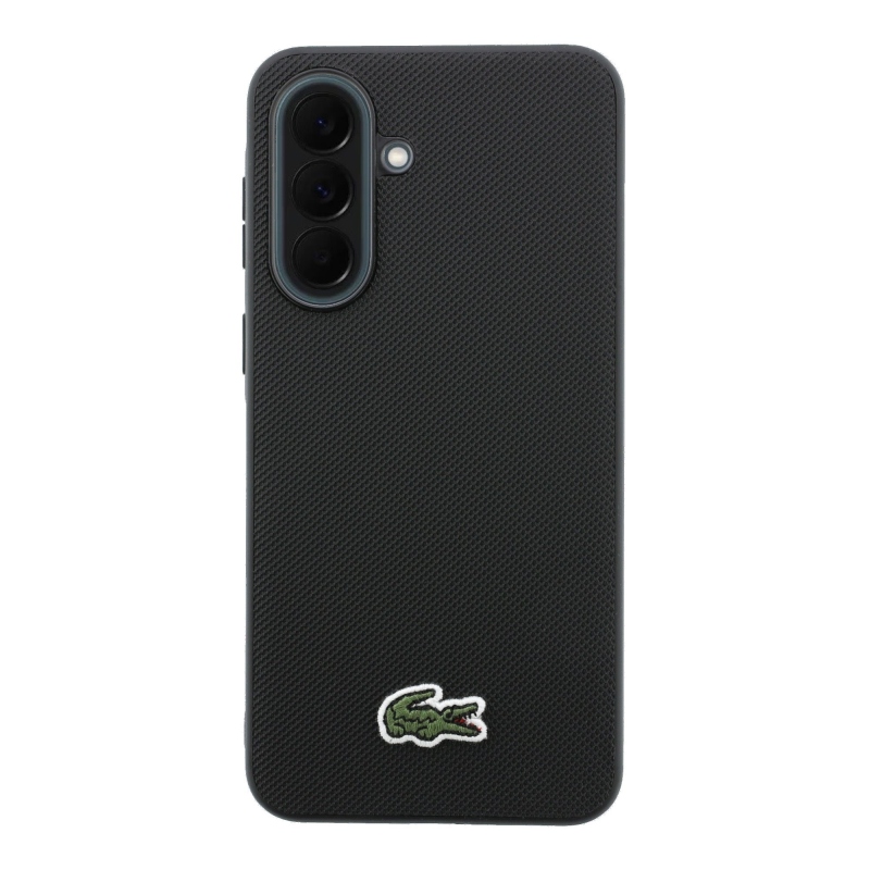 Lacoste Iconic Petit Pique Woven Logo MagSafe hátlap a Samsung Galaxy A37 készülékhez Fekete