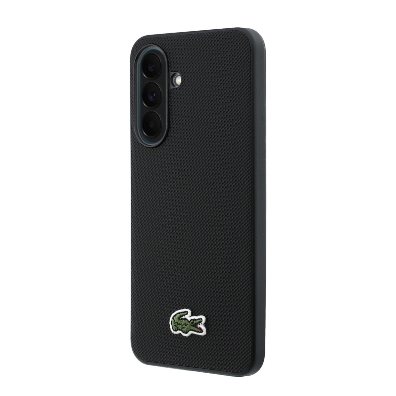 Lacoste Iconic Petit Pique Woven Logo MagSafe hátlap a Samsung Galaxy A37 készülékhez Fekete
