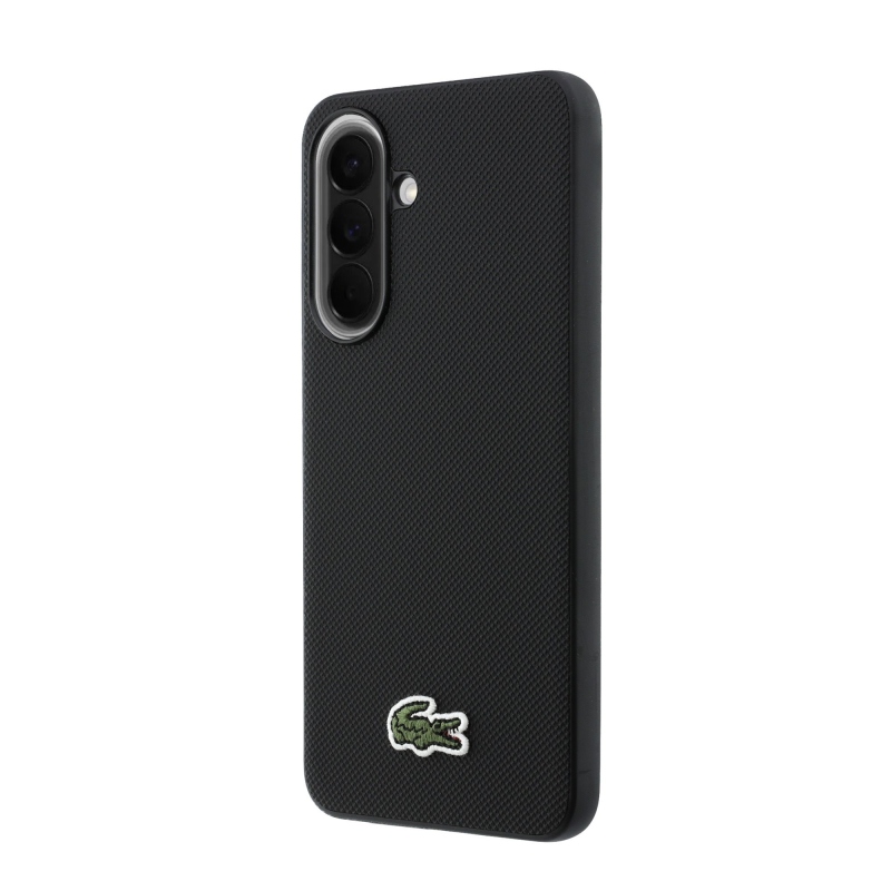 Lacoste Iconic Petit Pique Woven Logo MagSafe hátlap a Samsung Galaxy A57 készülékhez Fekete
