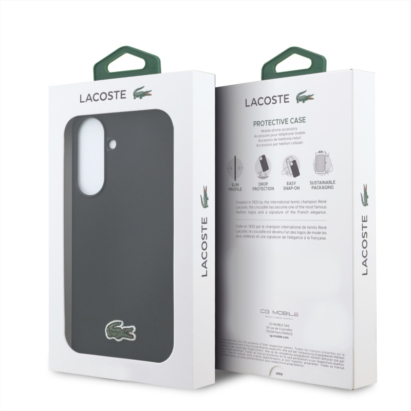 Lacoste Iconic Petit Pique Woven Logo MagSafe hátlap a Samsung Galaxy A57 készülékhez Fekete