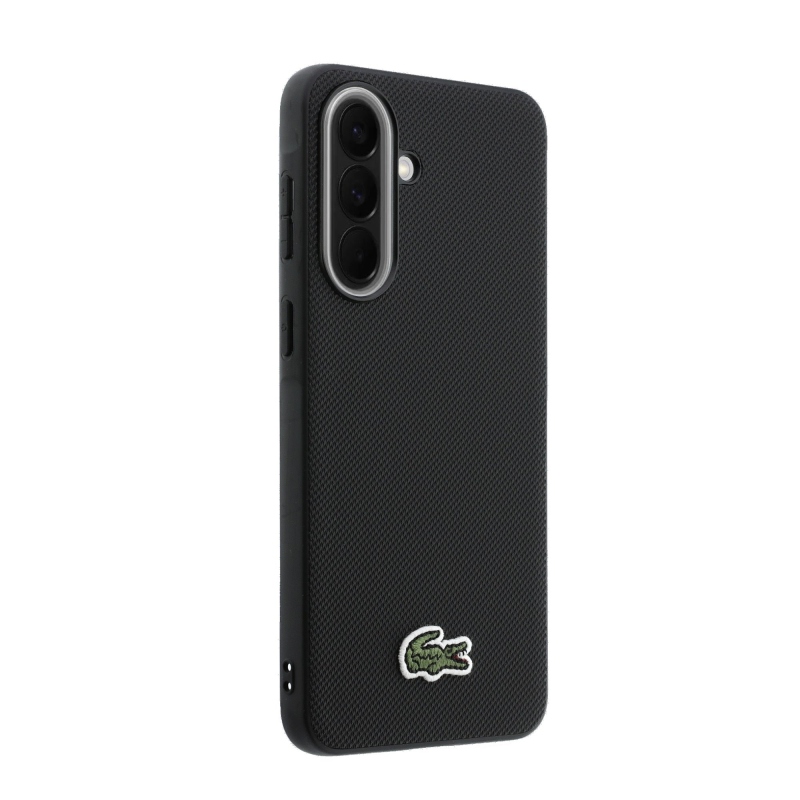 Lacoste Iconic Petit Pique Woven Logo MagSafe hátlap a Samsung Galaxy A57 készülékhez Fekete