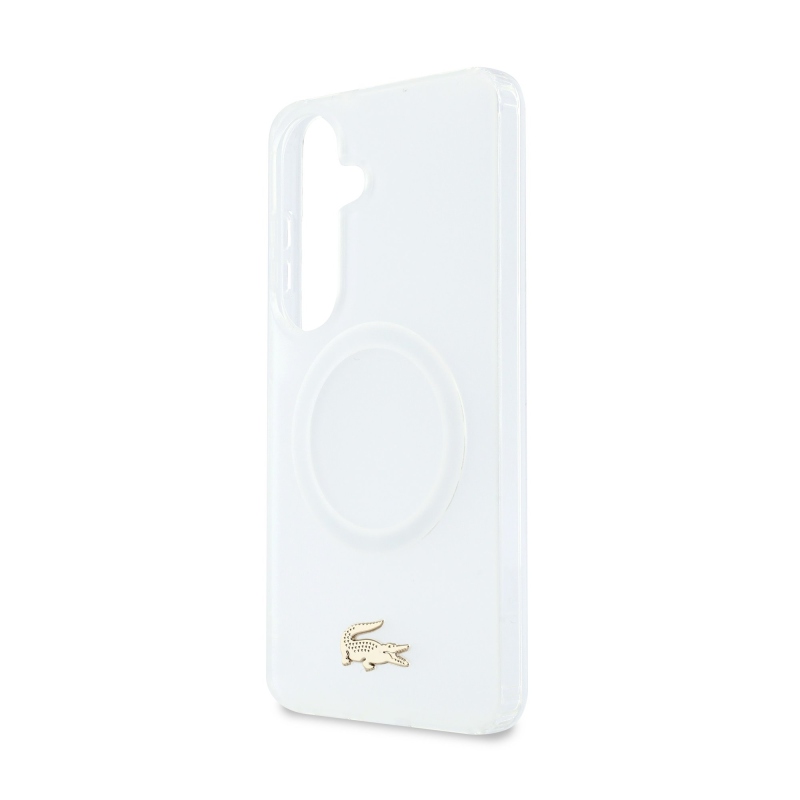 Lacoste PC/TPU Frosted Finish Gold Logo Magnetic Back Cover for Samsung Galaxy S26 Fehér