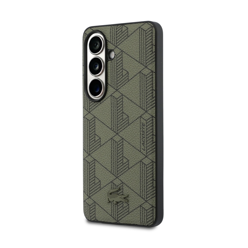 Lacoste PVC Blend Monogram mágneses hátlap Samsung Galaxy S26 mágneses hátlapja Khaki