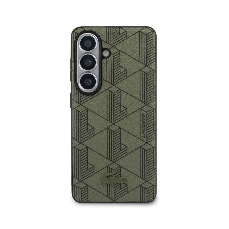 Lacoste PVC Blend Monogram mágneses hátlap Samsung Galaxy S26 mágneses hátlapja Khaki