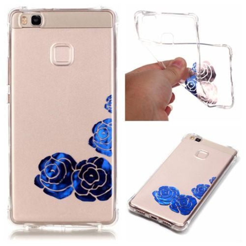 Lacqe zselés tok Huawei P9 Lite-hoz - kék rózsa