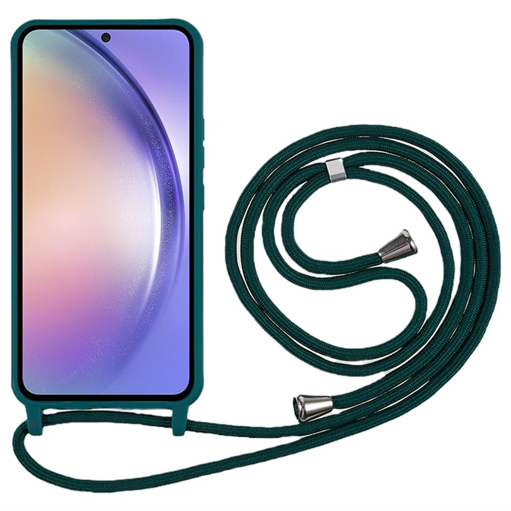 Lany gél tok zsinórral a Samsung Galaxy S26 FE-hez – sötétzöld