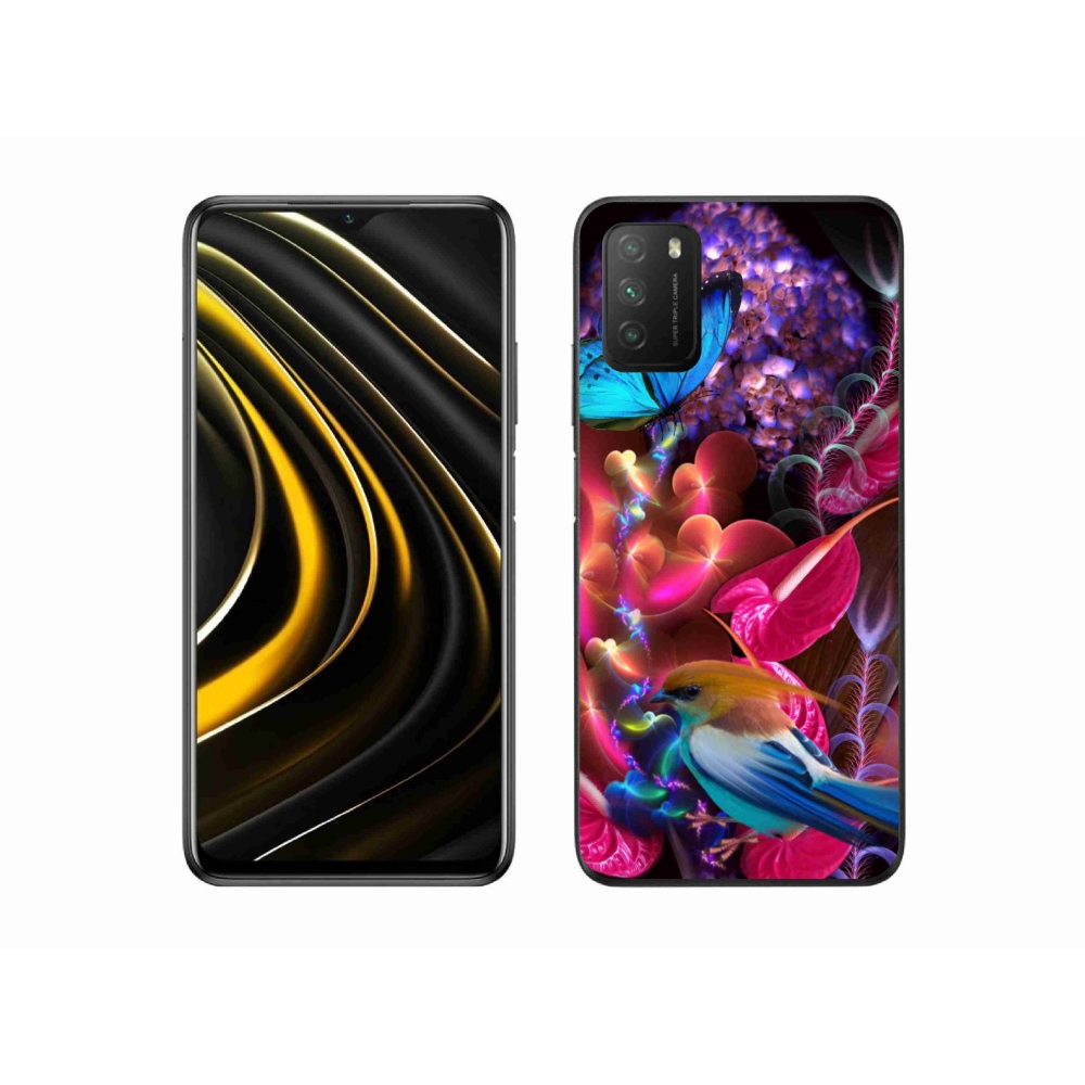 Gél borító mmCase a Xiaomi Poco M3-hoz - színes virágok