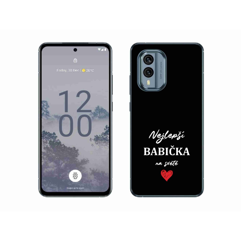 Gél borítás mmCase a Nokia X30 5G készülékhez - Best Grandma 1 fekete háttér