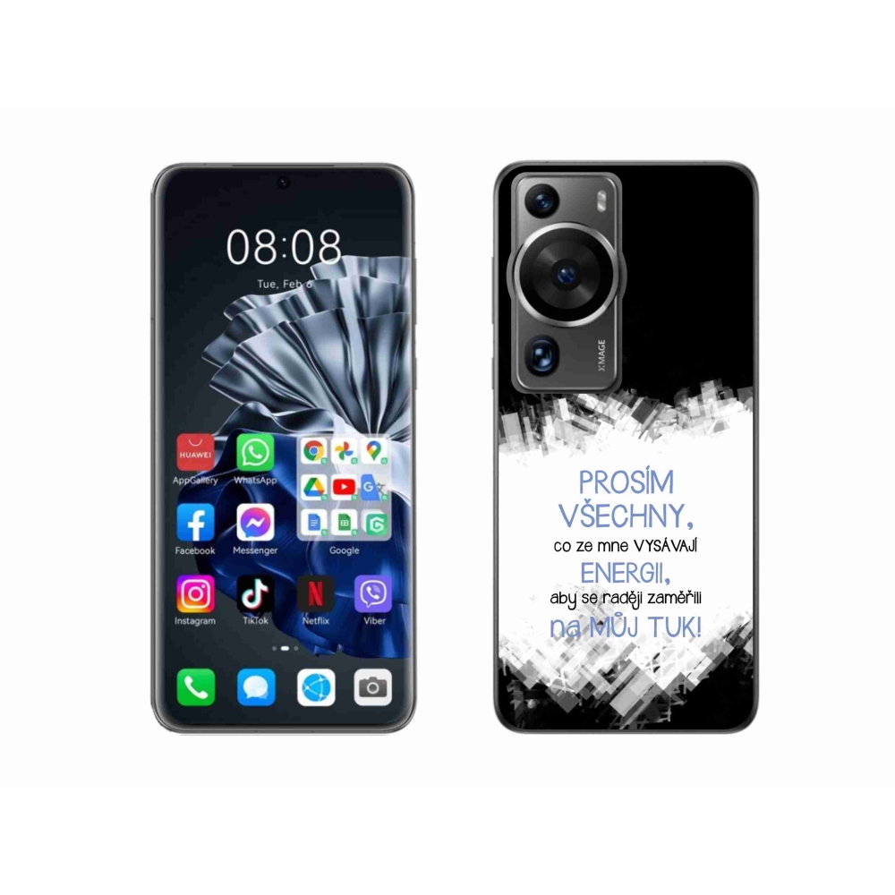 Gél borító mmCase a Huawei P60 Pro készülékhez - vicces szöveg 1 kék